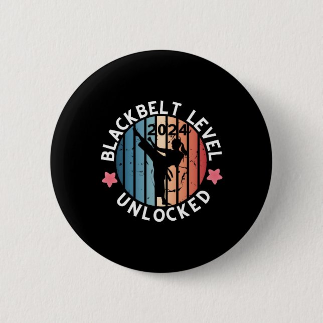 Geschenk für Frauen mit schwarzem Gürtel Button (Vorderseite)