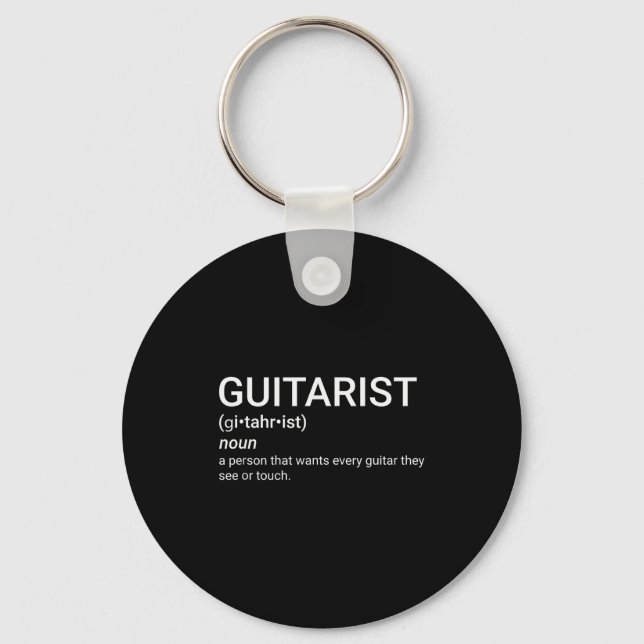 Geschenk für Gitarrenspieler Gitarrist Definition  Schlüsselanhänger (Vorderseite)