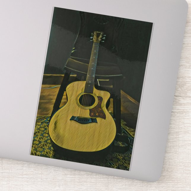 Geschenk für Gitarrist Aufkleber (Detail)
