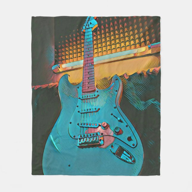 Geschenk für Gitarrist Fleecedecke (Vorderseite)