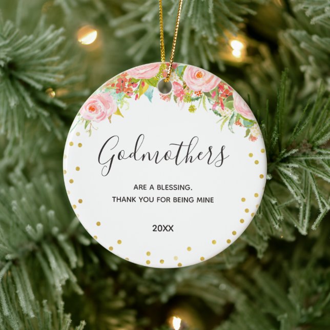 Geschenk für Godmutter Vorschlag von Godchild Keramik Ornament (Baum)