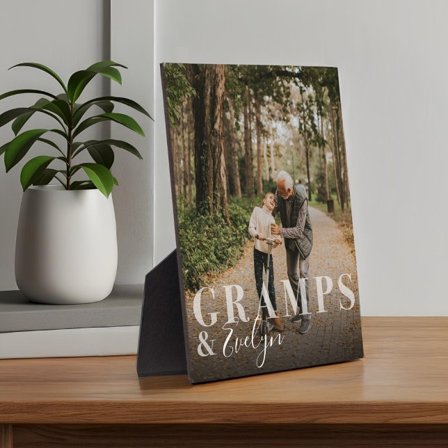 Geschenk für Gramps & Grandchild Foto Keepake Fotoplatte (Gift for Gramps & Grandchild Photo Keepsake Plaque)