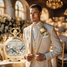 Geschenk für Groom Gold Pocket Watch Pearl Coast E Armbanduhr