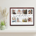 Geschenk für Großeltern Großkinder FotoCollage Awardplakette<br><div class="desc">Schicken Sie Ihren Großeltern ein personalisiertes Geschenk, das sie für immer lieben werden. Spezielle personalisierte Enkelkinder Foto Collage Plakette, um Ihre eigenen speziellen Fotos und Erinnerungen zu zeigen. Unser Design zeichnet sich durch ein einfaches 8-Foto-Collage Grid-Design mit "Grandchildren" aus, das in einem handgeschriebenen schwarzen Skriptstil entworfen wurde. Jedes Foto ist...</div>