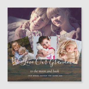 Geschenk für Großmutter Opa FotoCollage Großeltern Magnetkarte