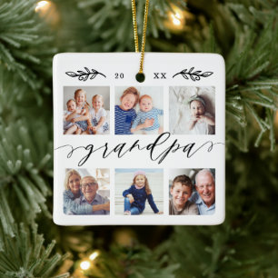 Geschenk für Großvater Entenkinder - FotoCollage Keramikornament