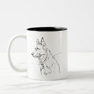 Geschenk für Hunde Liebhaber, Deutsche Schäferhund Zweifarbige Tasse