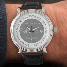 Geschenk für Husband. 25. Hochzeitstag Armbanduhr
