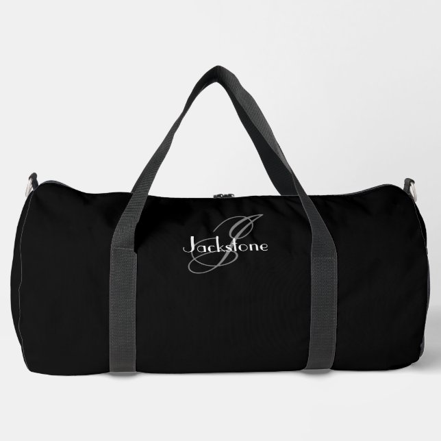 Geschenk für ihn Moderne Monogram Cool Classic Bla Duffle Bag (Vorderseite)