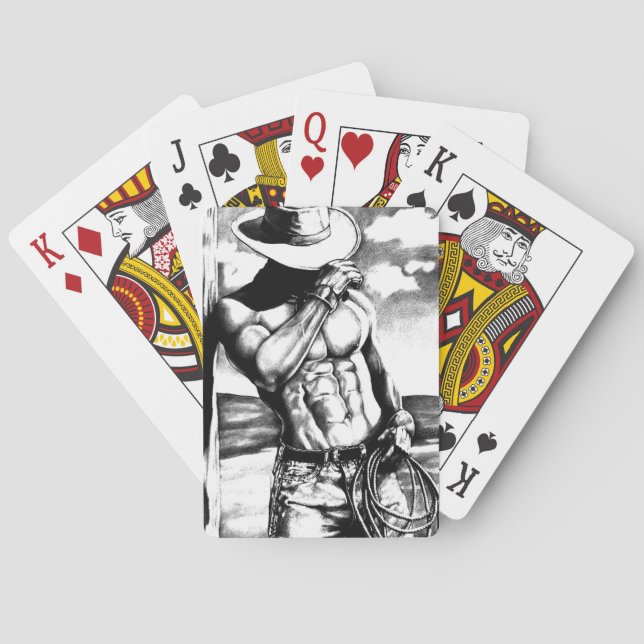 Geschenk für ihn Original Coole Kunst Schöner Cowb Spielkarten (Rückseite)