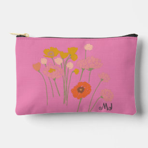 Geschenk für ihre modernen Wildblumen +Initialen Zubehörtasche