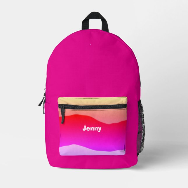 Geschenk für ihren Skriptnamen Boho Chic rustikal  Bedruckter Rucksack (Vorderseite)