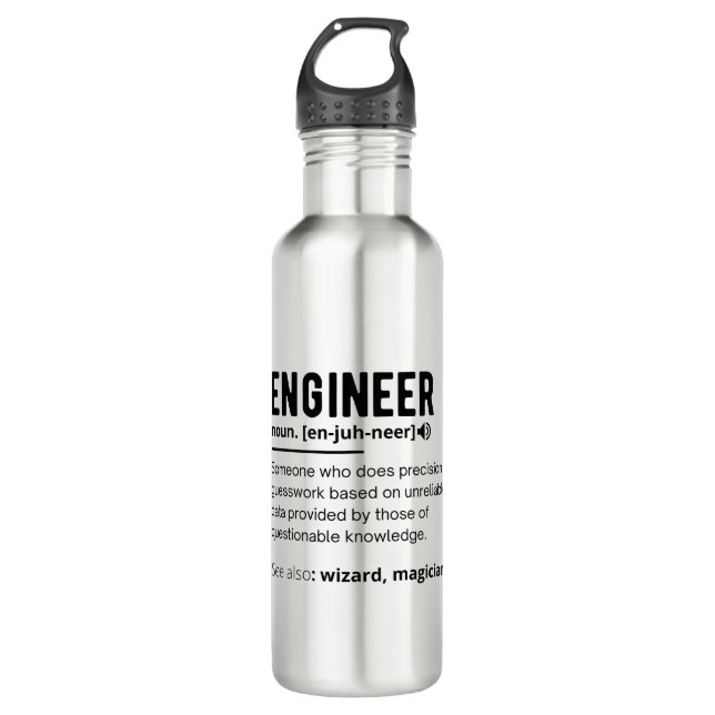 Geschenk für Ingenieurdefinitionen Edelstahlflasche (Vorderseite)