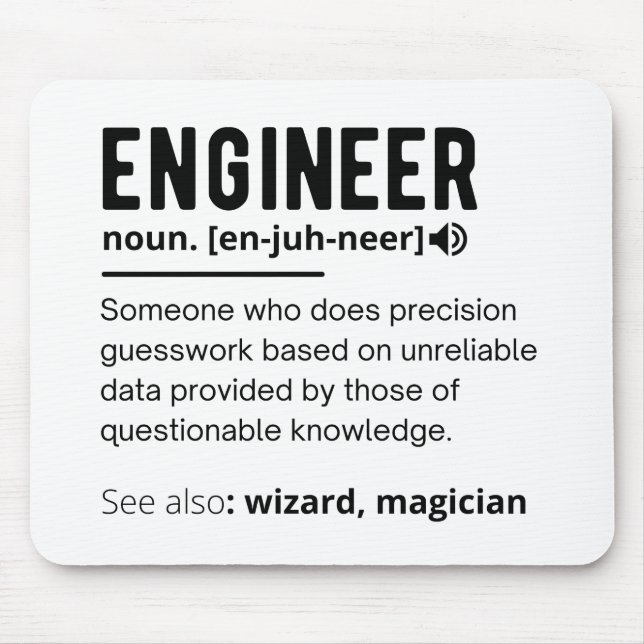 Geschenk für Ingenieurdefinitionen Mousepad (Vorne)
