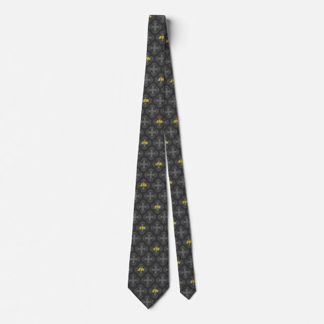 Geschenk für JW-Älteste in Schwarz und Gold abstra Krawatte (Vorderseite)