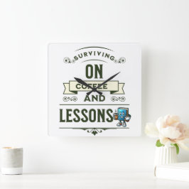 Geschenk für Kaffeeliebte Lehrer Quadratische Wanduhr