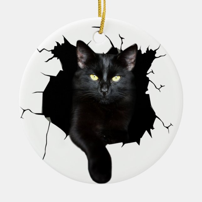 Geschenk für Katzenklumpen Keramik Ornament (Vorne)