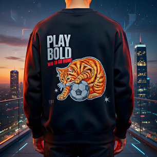 Geschenk für Katzenliebhaber Fußballspiel Gewinnen Sweatshirt