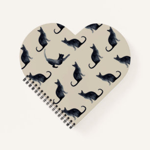 Geschenk für Katzenliebhaber Wasserfarbe Schwarze  Notizbuch