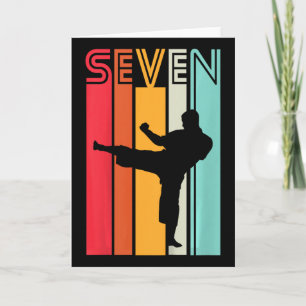 Geschenk für Kinder zum 7. Geburtstag Karate Retro Karte