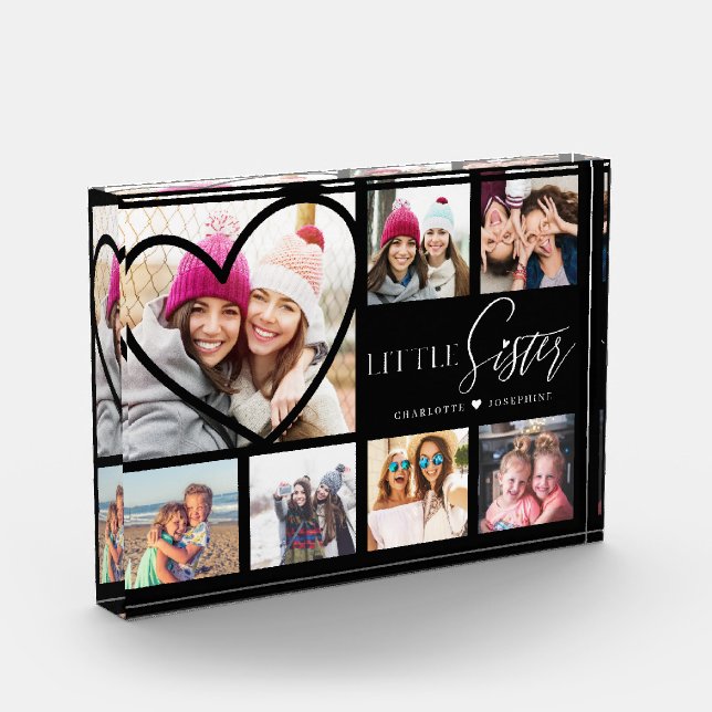 Geschenk für kleine Schwester 7 Foto Collage Herz  (Links)