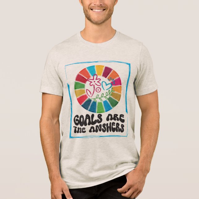 Geschenk für Klimameister - Nachhaltigkeitsziele Tri-Blend Shirt (Vorderseite)
