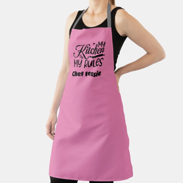 Geschenk für Koch Meine Küche Meine Regeln Rosa Ma Schürze (InSitu)