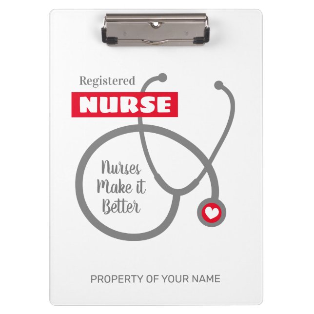Geschenk für Krankenpfleger Klemmbrett (Vorderseite)