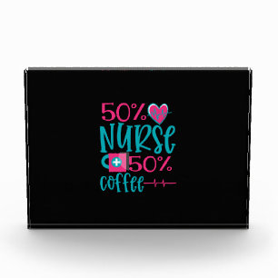 Geschenk für Krankenschwester 50 Nurse 50 Kaffee Fotoblock