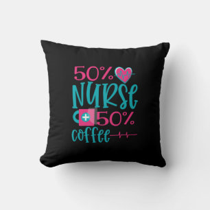 Geschenk für Krankenschwester 50 Nurse 50 Kaffee Kissen