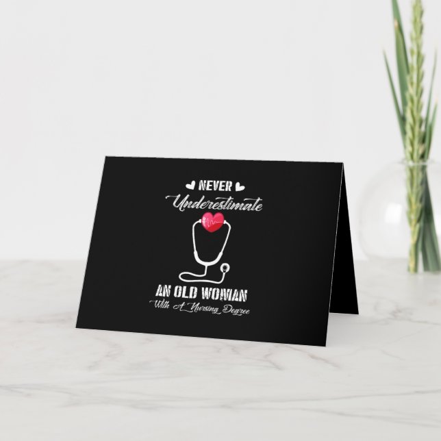 Geschenk für Krankenschwester | Ältere Frauen in d Karte (Vorderseite)