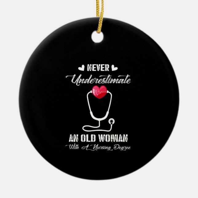 Geschenk für Krankenschwester | Ältere Frauen in d Keramik Ornament (Vorne)