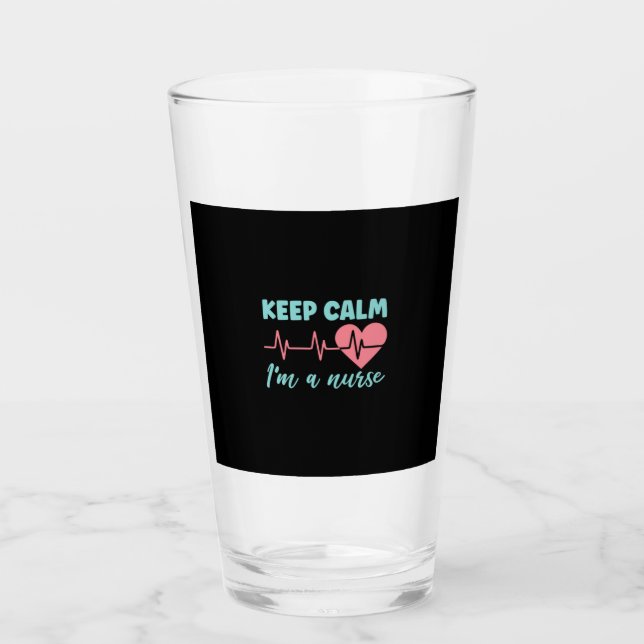 Geschenk für Krankenschwester | Behalten Ruhe Ich  Glas (Vorderseite)