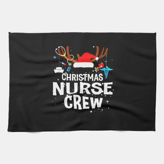 Geschenk für Krankenschwester | Christmas Nurse Cr Geschirrtuch (Horizontal)