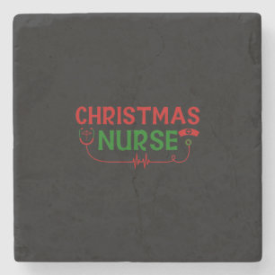 Geschenk für Krankenschwester Christmas Nurse Steinuntersetzer