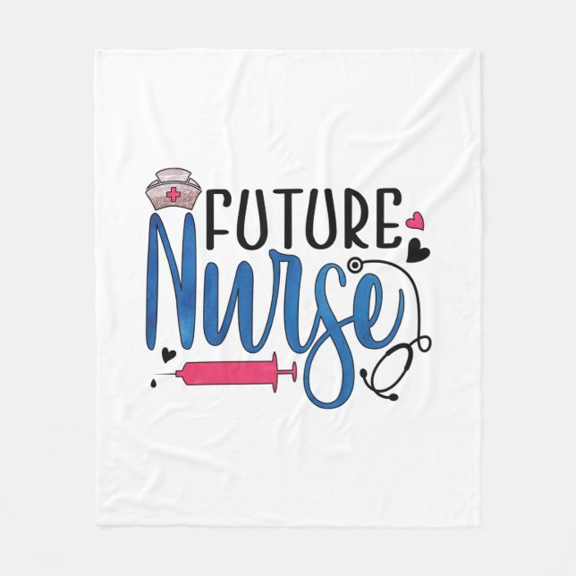 Geschenk für Krankenschwester | Future Nurse Fleecedecke (Vorderseite)