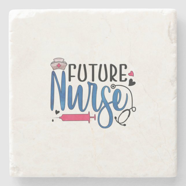 Geschenk für Krankenschwester | Future Nurse Steinuntersetzer (Vorderseite)