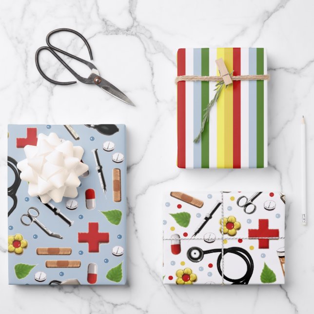 Geschenk für Krankenschwester Geschenkpapier Set (Vorderseite)
