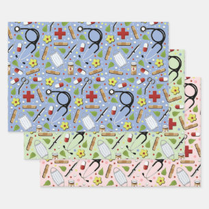 Geschenk für Krankenschwester Geschenkpapier Set