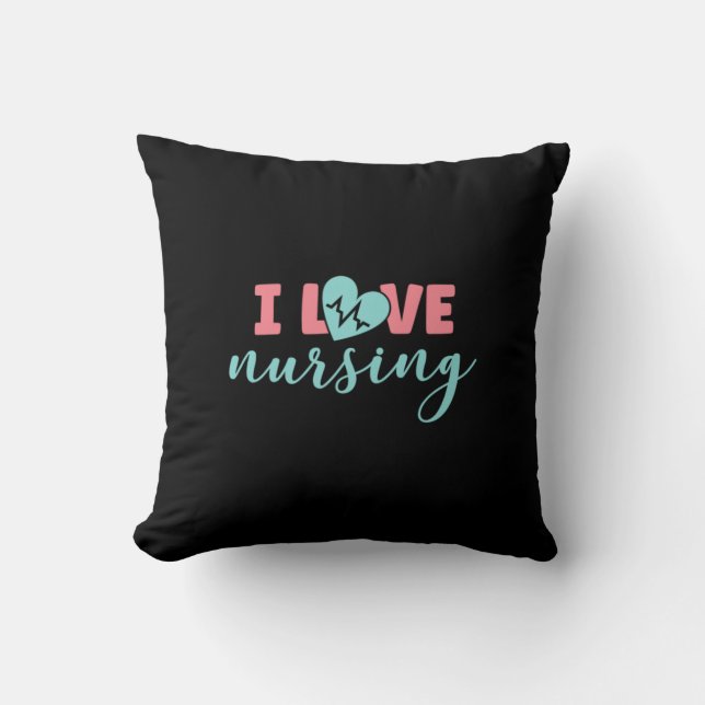 Geschenk für Krankenschwester | I Liebe Pflege Kissen (Vorderseite)