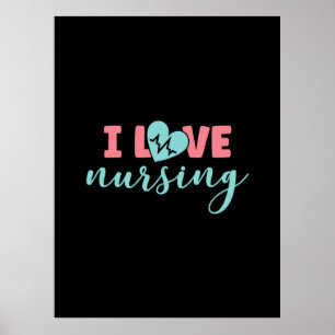 Geschenk für Krankenschwester   I Liebe Pflege Poster