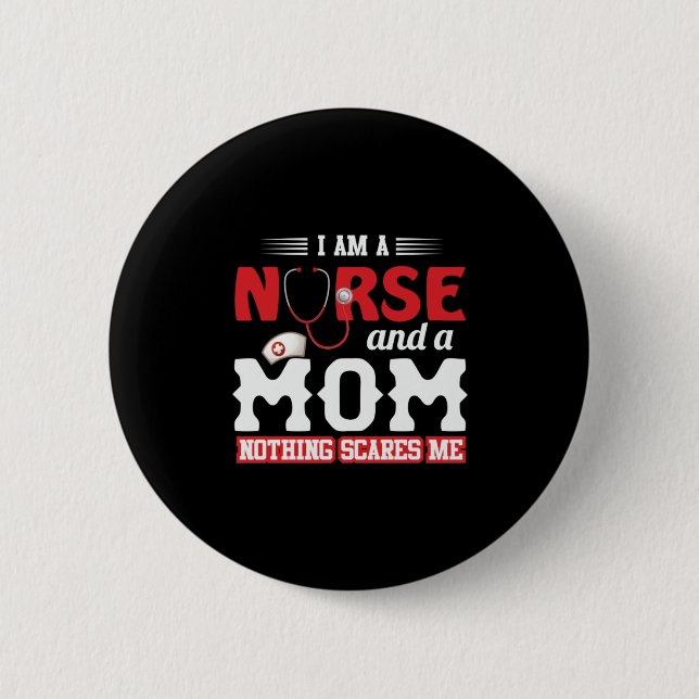 Geschenk für Krankenschwester | Ich bin Krankensch Button (Vorderseite)