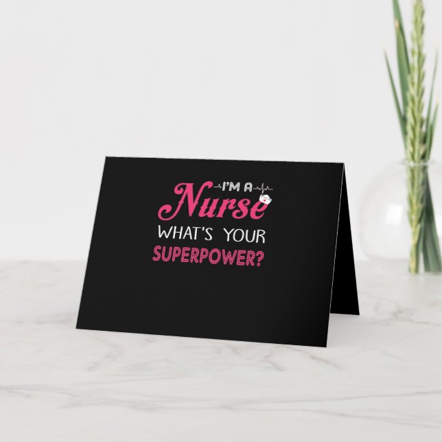 Geschenk für Krankenschwester | Ich bin Krankensch Karte (Vorderseite)