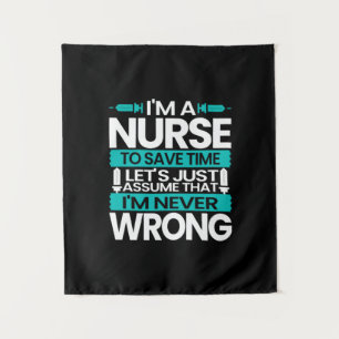 Geschenk für Krankenschwester Ich bin Krankensch Wandteppich
