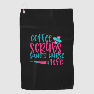 Geschenk für Krankenschwester Kaffeekrubs Sanity Golfhandtuch