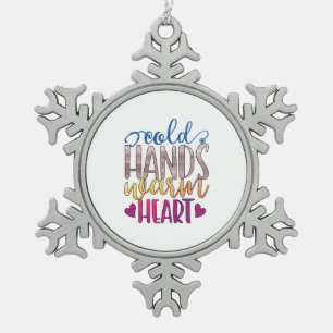 Geschenk für Krankenschwester Kalte Hände Varm H Schneeflocken Zinn-Ornament