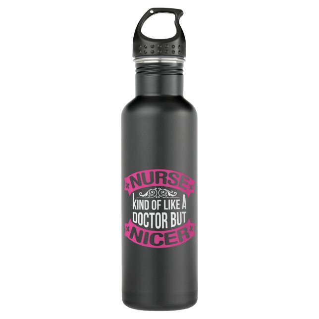 Geschenk für Krankenschwester | Krankenschwester w Edelstahlflasche (Vorderseite)