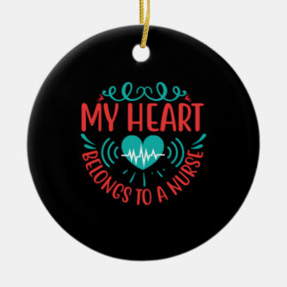 Geschenk für Krankenschwester | Mein Herz gehört e Keramik Ornament