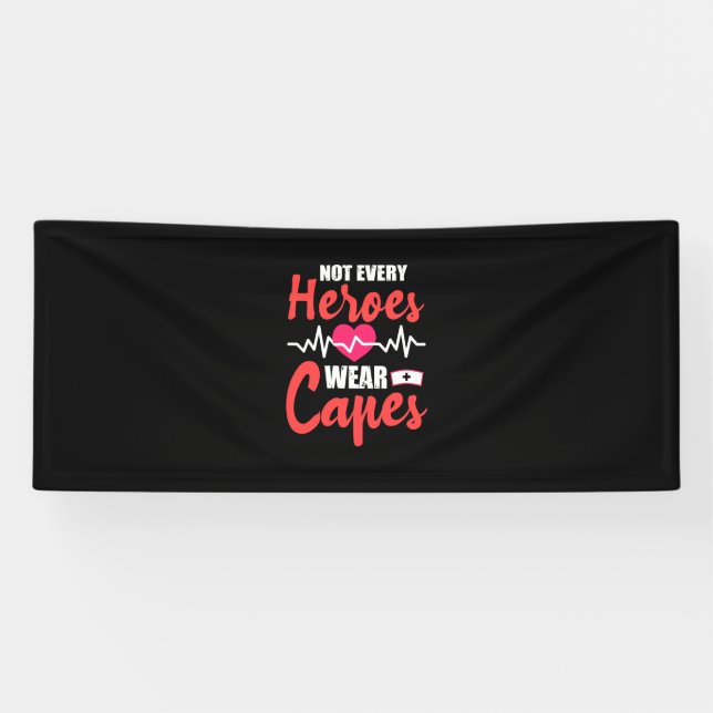Geschenk für Krankenschwester | Nicht alle Helden  Banner (Horizontal)