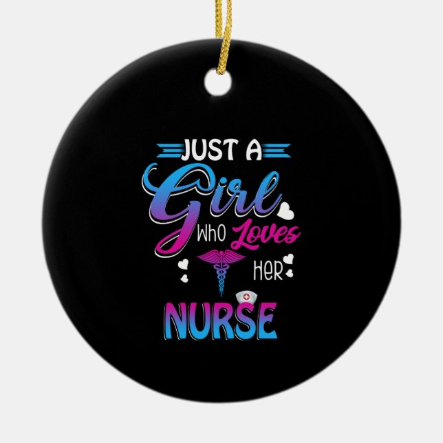 Geschenk für Krankenschwester | Nur ein Mädchen, d Keramik Ornament (Vorne)